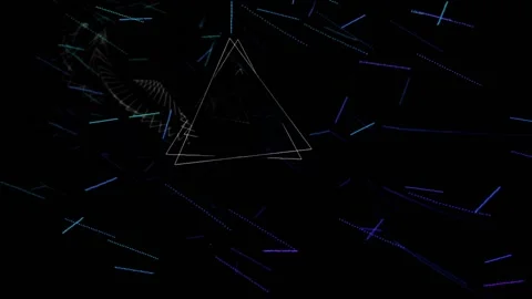 Colorful Abstract Electronic Visualisations moving particles digital art visual Stock Footage 196824275