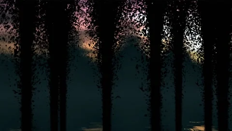 Colorful Abstract Electronic Visualisations moving particles digital art visual Video stock 196825380