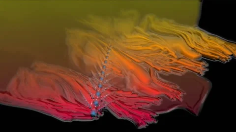 Colorful Abstract Electronic Visualisations moving particles digital art visual Stock Footage 196825468