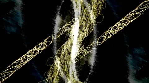 Colorful Abstract Electronic Visualisations moving particles digital art visual Stock Footage 196826172
