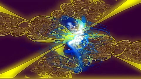 Colorful Abstract Electronic Visualisations moving particles digital art visual Stock Footage 196826496