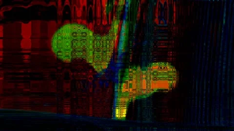 Colorful Abstract Electronic Visualisations moving particles digital art visual Stock Footage 196826535