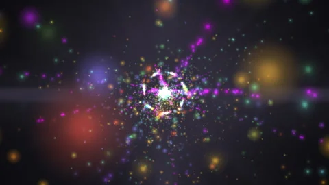 Colorful Abstract Explosion Of Sparkling Particles With Radiant Glow Stock Footage 302919347