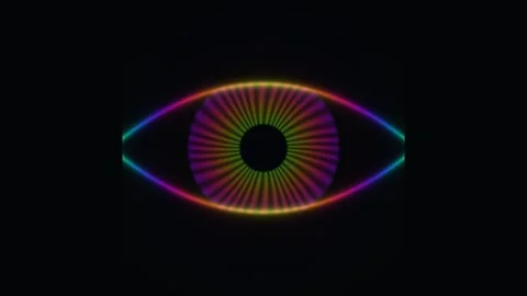 Colorful abstract eye design with vibrant light pattern Stock Footage 337957004