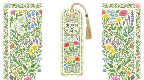 Colorful abstract floral pattern on vertical banners Illustrazione stock