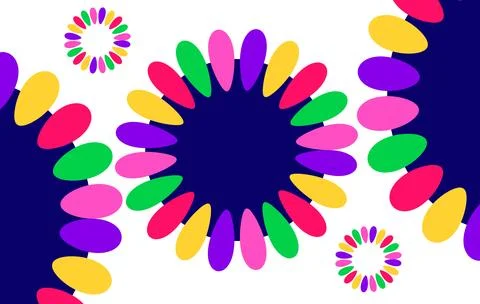 Colorful Abstract Floral Pattern With Vibrant Petal Circles For Modern Grap.. イラスト素材