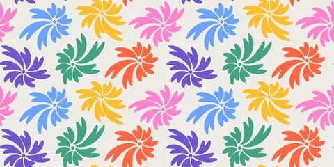 Colorful abstract floral seamless pattern for dopamine decor design Stock Illustration
