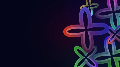 Colorful Abstract Flower Motion Background With Neon Gradient Shapes 4K Stock Footage 321062323