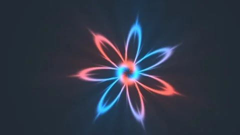 Colorful abstract flower pattern with blue and red shapes Stock Footage 339573767