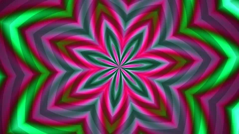 Colorful abstract flower pattern with glowing light effects Stock Footage 338064813