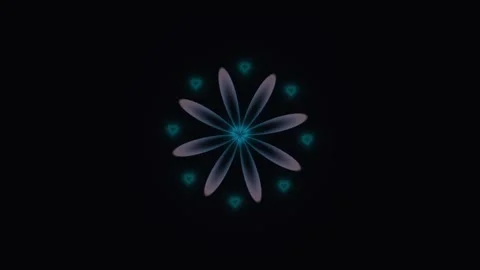 Colorful abstract flower pattern with glowing elements Stock Footage 338195997