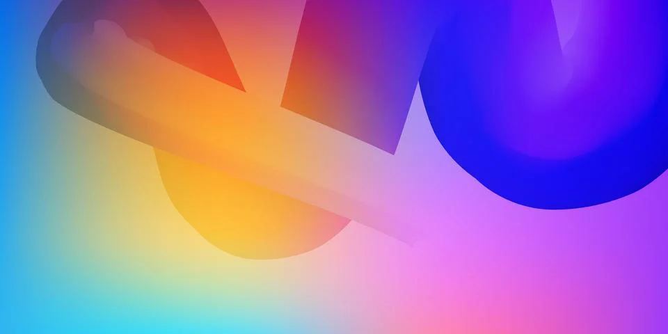 Colorful Abstract Fluid Gradient Background with Blue Orange Circle Stock Illustration
