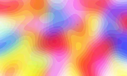 Colorful abstract fluid pattern features overlapping translucent shapes and.. Illustrazione stock