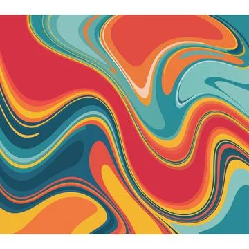 Colorful Abstract Fluid Wave Pattern Modern Liquid Marble Flow Vector Background Illustrazione stock