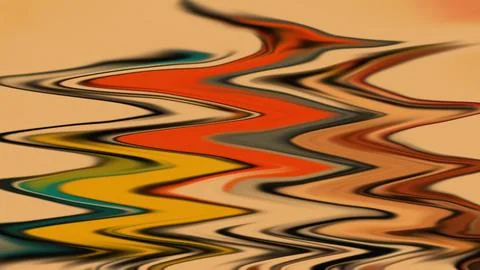 Colorful abstract fluid zigzag waves distortion background Stock Illustration