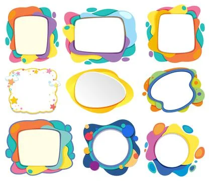 Colorful Abstract Frames Vector Collection Stock Illustration