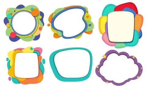 Colorful Abstract Frames Vector Illustration Set Stock Illustration
