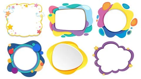 Colorful Abstract Frames Vector Set Illustrazione stock