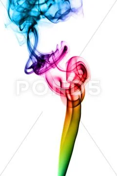 Colorful abstract fume swirls on white Stock Illustration
