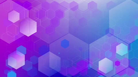 Colorful abstract geometric background from blue and purple hexagons. Video stock 253279201