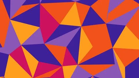 Colorful abstract geometric composition featuring overlapping triangles in or Stock Illustration