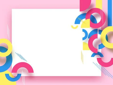 Colorful abstract geometric elements with given space for your message on p.. Illustrazione stock