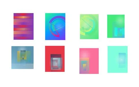 Colorful Abstract Geometric Gradient Background Collection Stock-Illustration