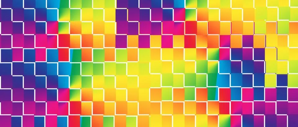 Colorful Abstract Geometric Grid Pattern with Vibrant Woven Pixel Effect イラスト素材