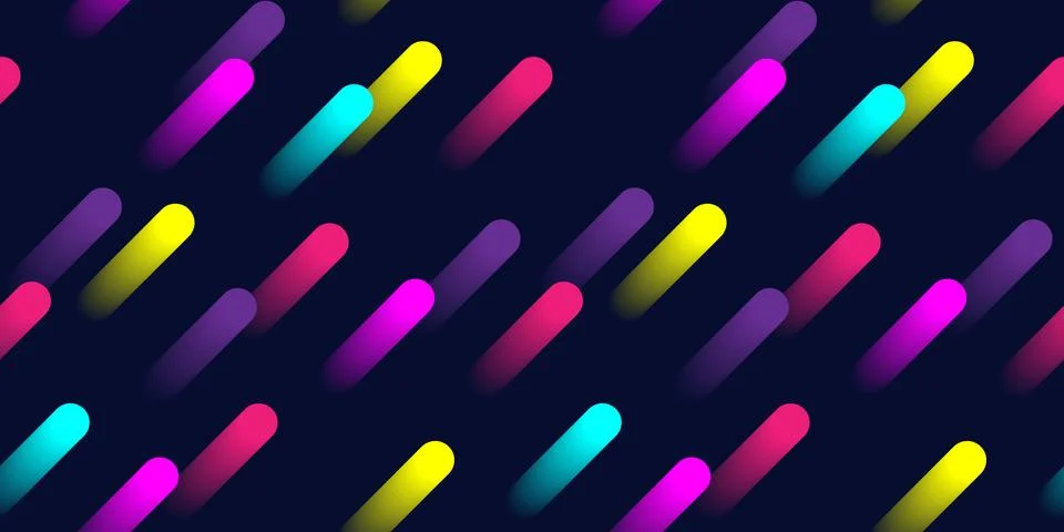Colorful abstract geometric pattern with 3D gradient shapes. Dark retro Stock Illustration