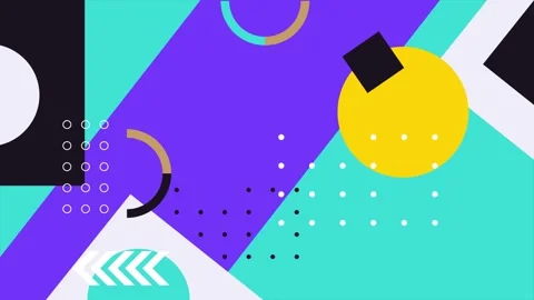 Colorful abstract geometric pattern with arrows and circles motion video Stock Footage 313020469