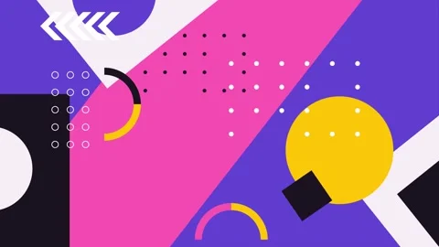 Colorful abstract geometric pattern with arrows and circles modern motion video Stock Footage 313020472