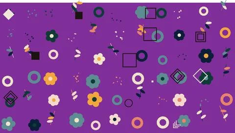 Colorful abstract geometric pattern with circles and dots Stock Illustration