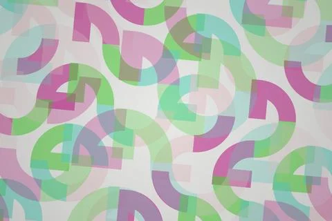Colorful abstract geometric pattern with circles and curves Stock Illustration