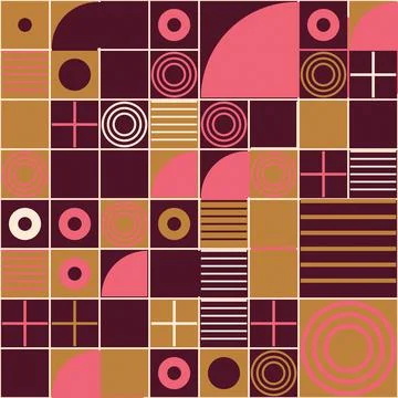 Colorful abstract geometric pattern with concentric circles and shapes illu.. イラスト素材