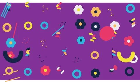 Colorful abstract geometric pattern with dots and circles Stock Illustration