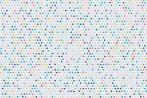 Colorful Abstract Geometric Pattern with Dots and Clouds Illustrazione stock