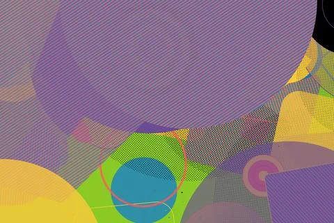 Colorful Abstract Geometric Pattern with Dots and Stripes Stock Illustration