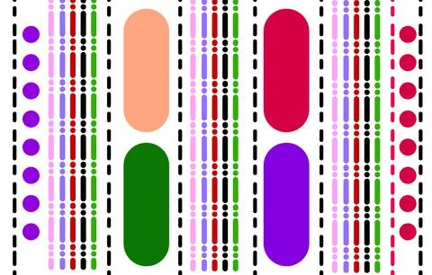 Colorful Abstract Geometric Pattern With Dots and Stripes  Modern Decorativ.. Stock Illustration