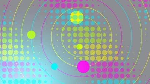 Colorful abstract geometric pattern with dots and lines Stock Illustration