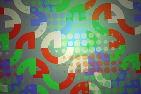 Colorful abstract geometric pattern with dots and shapes Stock Illustration