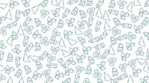 Colorful abstract geometric pattern with interconnected lines and shapes Stock Footage 321639593