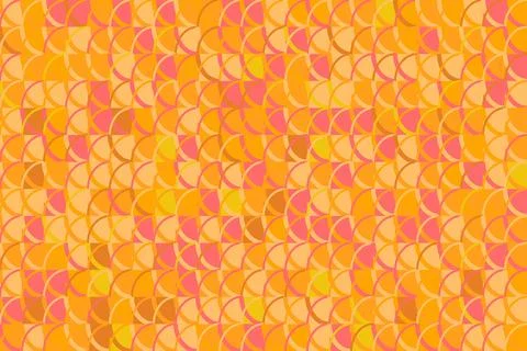 Colorful Abstract Geometric Pattern with Orange and Pink Circular Shapes Stock Illustration