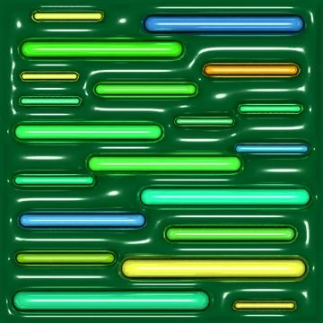 Colorful Abstract Geometric Pattern of Shining Glowing Bars on Green Backgrou Stock Illustration