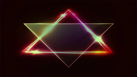 Colorful abstract geometric pattern with squares and circles in vibrant shades o Stock-Footage 296860905