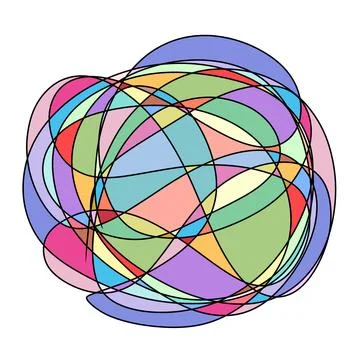 Colorful Abstract Geometric Scribble Illustration Stock Illustration