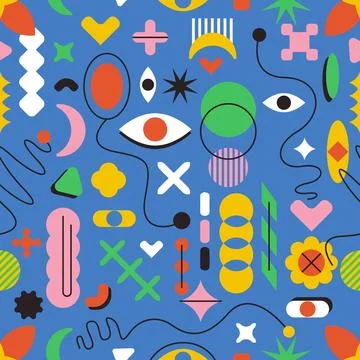 Colorful Abstract Geometric Seamless Pattern 스톡 일러스트