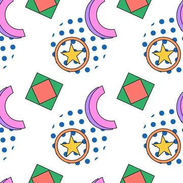 Colorful Abstract Geometric Shapes Pattern Illustrazione stock