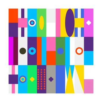 Colorful Abstract Geometric Shapes Pattern Design Illustration Background Stock Illustration