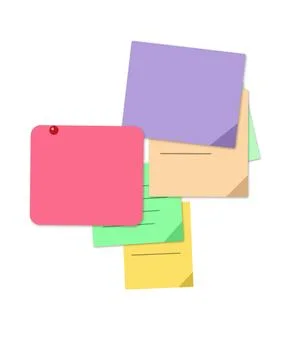 Colorful abstract geometric sticky notes arrangement Stock Illustration