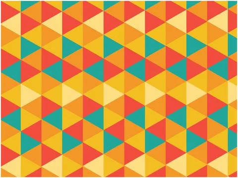 Colorful abstract geometric triangle pattern with symmetrical arrangement in Stock Illustration